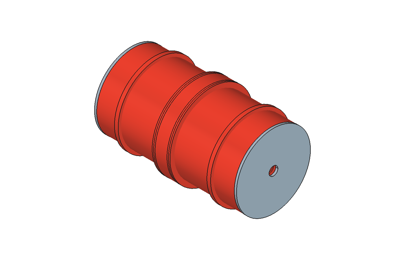 Actual FreeCAD assembly with overlapping parts in red
